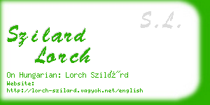 szilard lorch business card